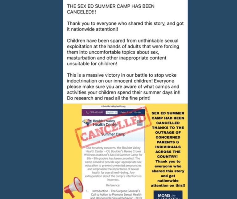 Colorado sex camp for kids canceled after public outcry