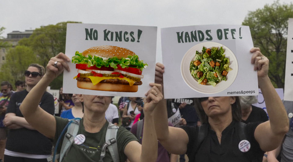 Vegan lesbians attend “no kings day“ (1)